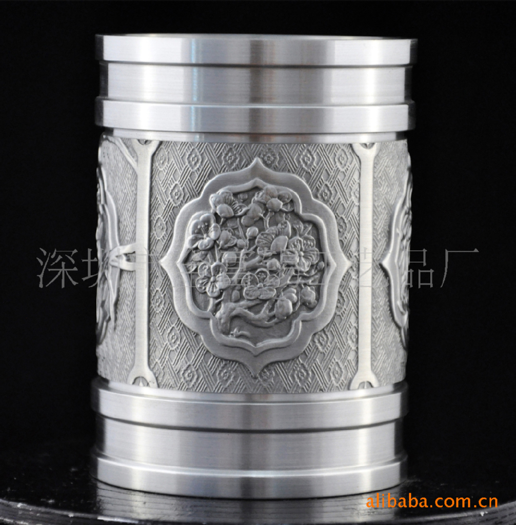 工厂定制纯锡四季笔筒——创意会议与花卉礼品的理想之选